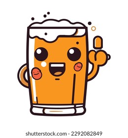 beer mascot animation in flat colors with minimal lines
