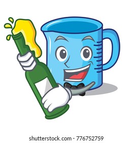 With beer measuring cup character cartoon