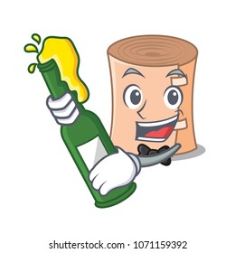 With beer medical gauze mascot cartoon vector illustration