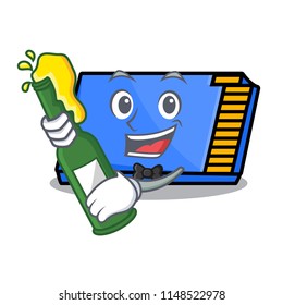 With beer memory card mascot cartoon