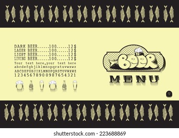 Beer menu. Beer menu design.