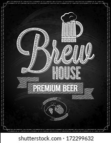 beer menu design house chalkboard background