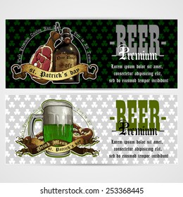 beer menu design for Patrick day with clover