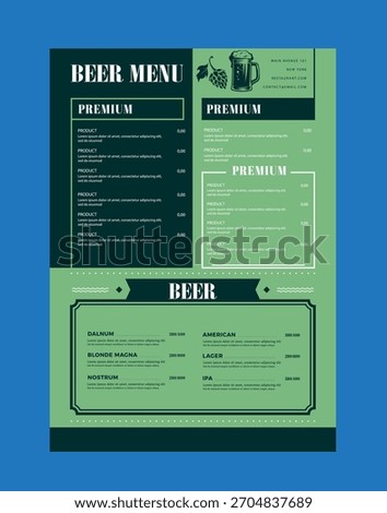 Beer menu template dark elegant classic