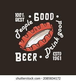 Beer metal cap for print. Original brew design of beer cork for bar