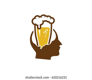 Beer Mind Icon Logo Design Element