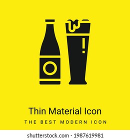 Icono de material amarillo brillante mínimo de cerveza