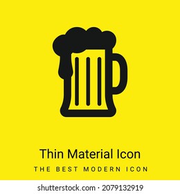 Icono de material amarillo brillante mínimo de cerveza