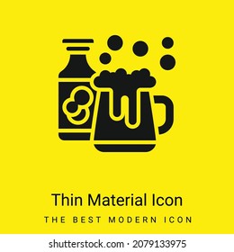 Icono de material amarillo brillante mínimo de cerveza