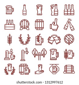 beer. minimal thin line web icon set. simple vector illustration outline. concept for infographic, website or app.