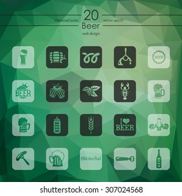 beer modern icons for mobile interface on triangle background