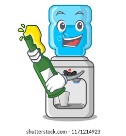 With beer modern water cooler isolated on mascot