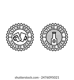 beer monoline logo illustration for logo, icon, brand, etc