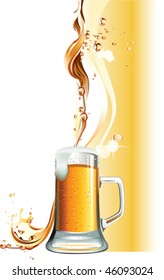 Beer mug. All elements and textures are individual objects. Vector illustration scale to any size.