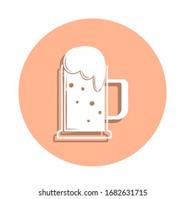 Beer in a mug badge icon. Simple glyph, flat vector of drink icons for ui and ux, website or mobile application