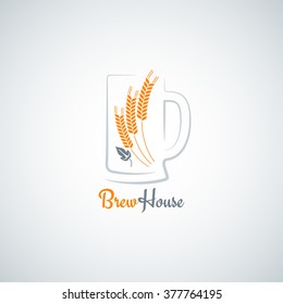 beer mug barley design vector background