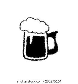 Beer mug  - black vector icon