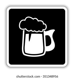 Beer mug - black vector icon