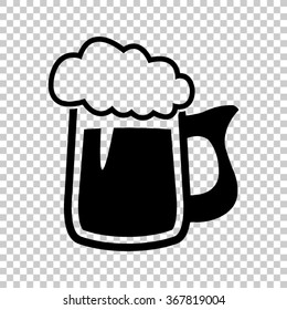 Beer mug  - black vector icon