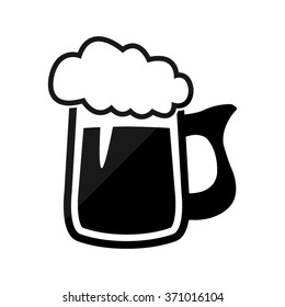 Beer mug -  black vector icon