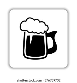Beer mug  - black vector icon