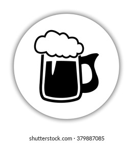 Beer mug  - black vector icon