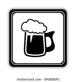 Beer mug  - black vector icon