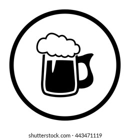 Beer mug  - black vector icon