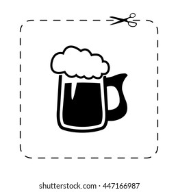 Beer mug  - black vector icon