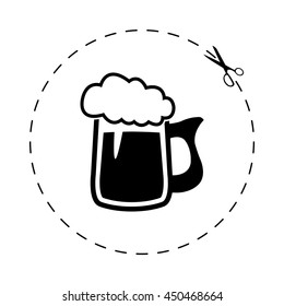 Beer mug  - black vector icon