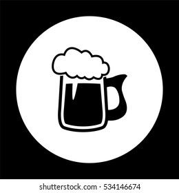 Beer mug  - black vector icon