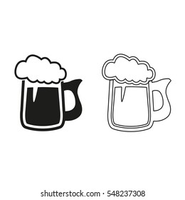 Beer mug  - black vector icon
