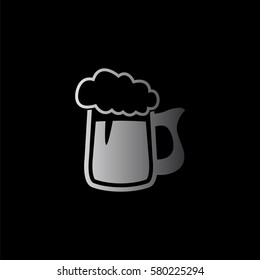 Beer mug -  black vector icon