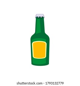 Beer mug, botella de moda de estilo plano para diseño gráfico, sitio web. Ilustración del vector de material.