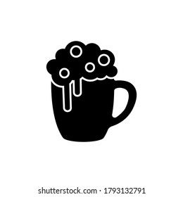 Beer mug, bottle for trendy flat style for graphic design, web-site. Stock Vector illustration.