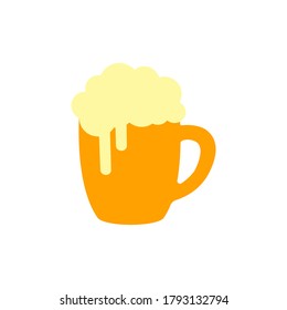 Beer mug, bottle for trendy flat style for graphic design, web-site. Stock Vector illustration.
