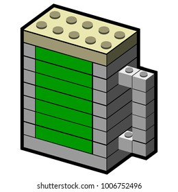 Beer mug built on building blocks, Patrick day vector illustration