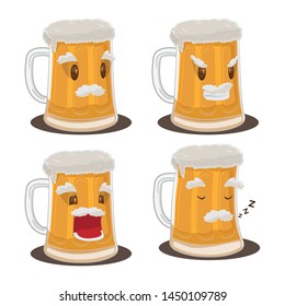 Beer Mug Cartoon Emotion Face Vector