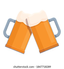 Beer mug cheers icon. Cartoon of beer mug cheers vector icon for web design isolated on white background