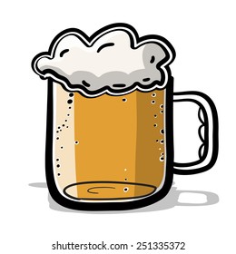 Beer mug. A children's sketch. Color image.