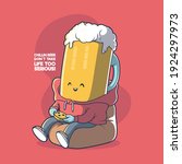 Beer mug Chillin vector illustration. Stay home, party, fun, motivation design concept.