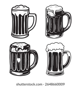 Beer Mug Clipart, Black and White Beer Illustration, Beer Glass Vector, Hand Drawn Beer, Vintage Ale Sketch