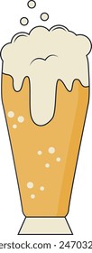 Beer Mug Clipart with Flat Cartoon Design. Isolated on White Background.