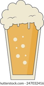 Beer Mug Clipart with Flat Cartoon Design. Isolated on White Background.