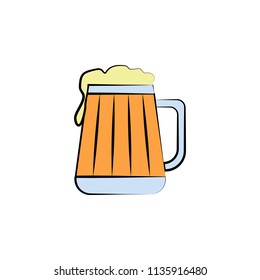 beer mug colored sketch style icon. Element of beer icon for mobile concept and web apps. Hand drawn beer mug icon can be used for web and mobile on white background