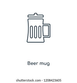 Beer mug concept line icon. Linear Beer mug concept outline symbol design. This simple element illustration can be used for web and mobile UI/UX.