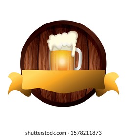 Beer mug design, Pub alcohol bar brewery drink ale and lager theme Vector illustration
