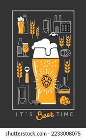 Beer Mug design vector template brewery icon.