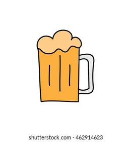 Beer mug doodle icon illustration isolated vector sign symbol