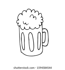Beer Mug Drink Doodle Icon Vector